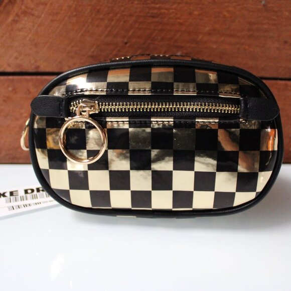 LIKE DREAMS Checkered Capsule Fanny Pack Women's Black & Gold New With Tags - Picture 1 of 6